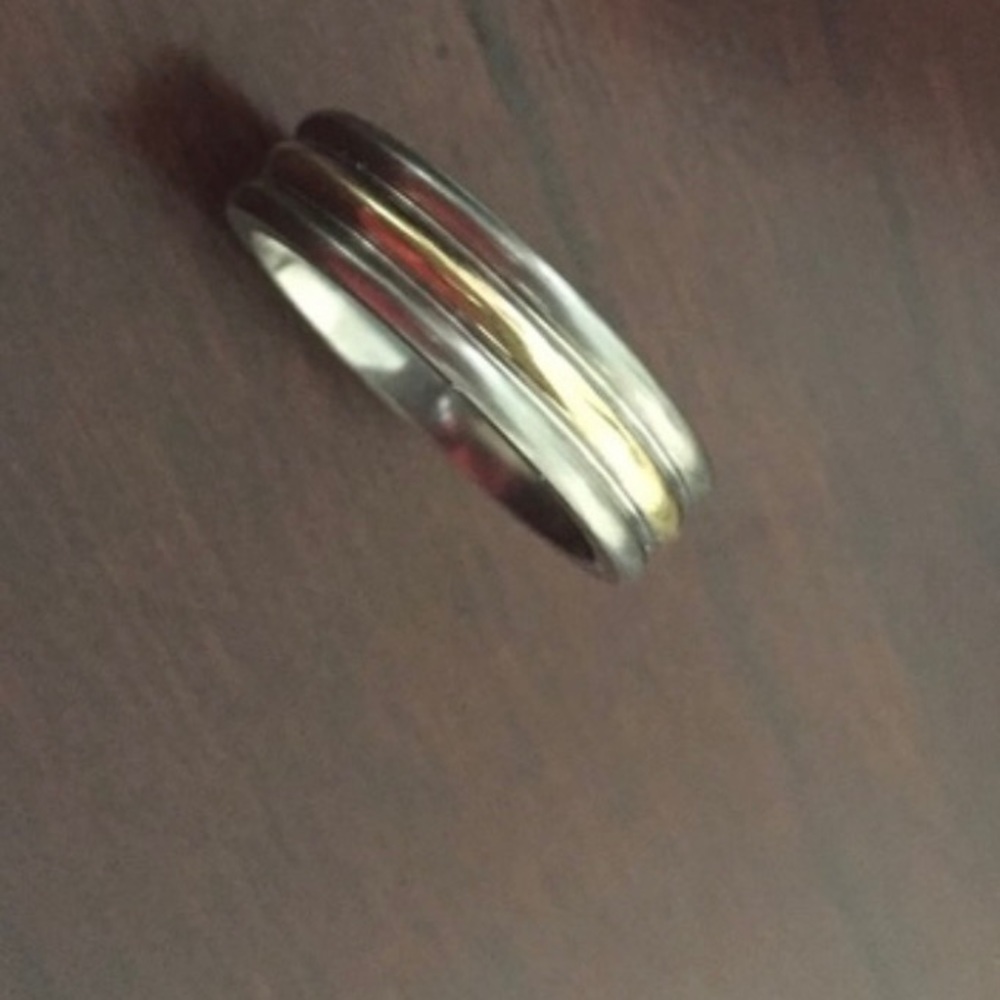 Men's Titanium & Gold Accent Band